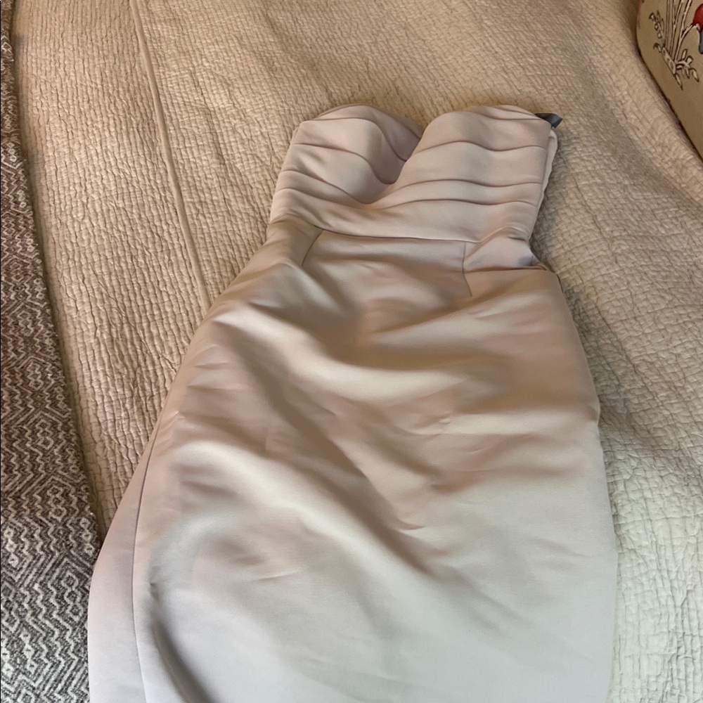 Amsale Cream Strapless Dress - bridesmaid